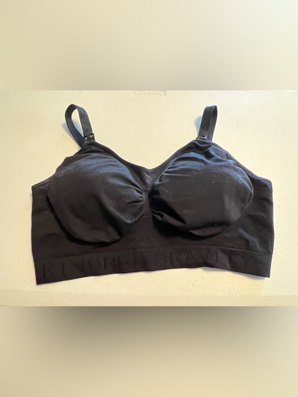 Kindred Bravely Black Nursing Sleep Bra — Seamless Soft Cup Support